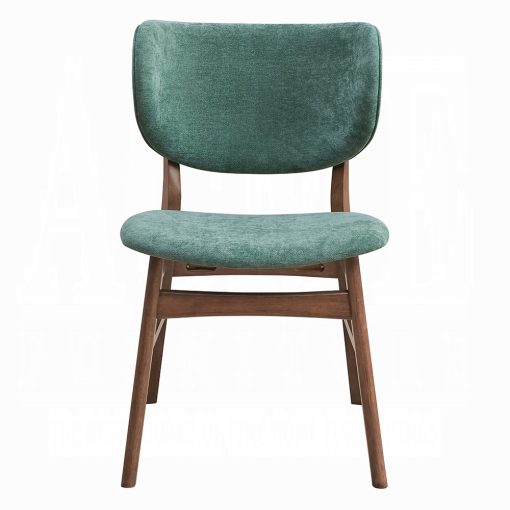 Bevis Blue Fabric & Walnut Side Chair (Set of 2) - Image 16