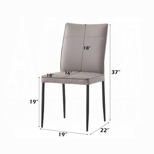 Rashard Smoky Leather & Black Side Chair (Set of 2)