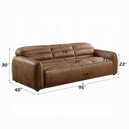 Rafer Cocoa Top Grain Leather Sofa