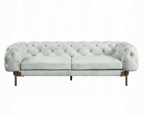 Ragle Vintage White Top Grain Leather Sofa