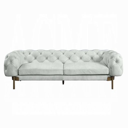 Ragle Vintage White Top Grain Leather Sofa