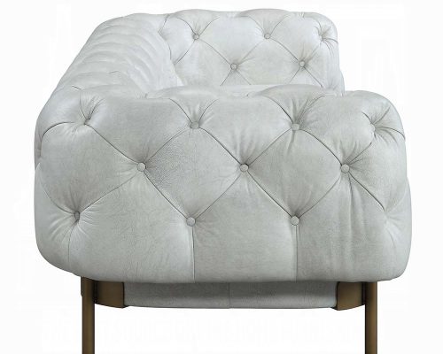 Ragle Vintage White Top Grain Leather Sofa