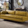 Radia Turmeric Top Grain Leather Sofa with Pillow