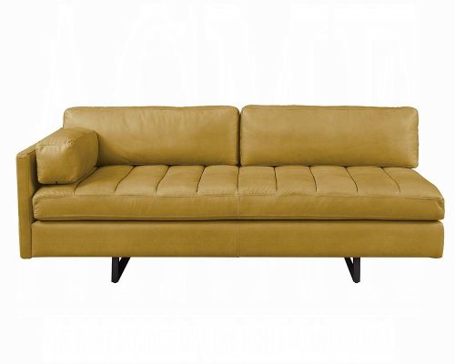 Radia Turmeric Top Grain Leather Sofa with Pillow