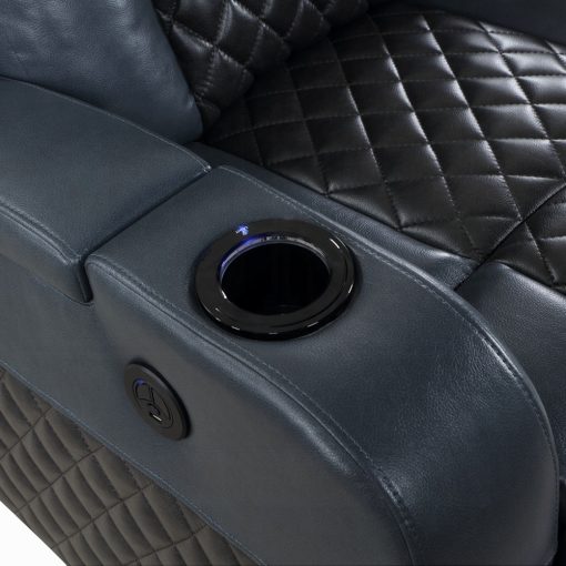 Alair Metal & Leather-Aire Power Motion Recliner with Bluetooth, Wireless Charger & Cupholder - Image 8