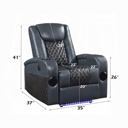 Alair Metal & Leather-Aire Power Motion Recliner with Bluetooth, Wireless Charger & Cupholder - Image 12