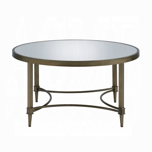 Aditya Mirrored & Antique Brass Coffee Table - Image 3