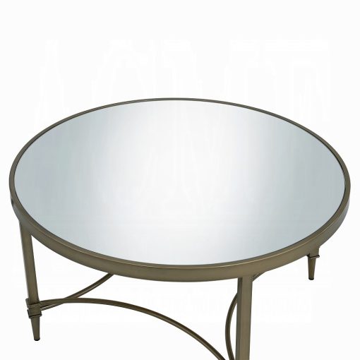 Aditya Mirrored & Antique Brass Coffee Table - Image 4