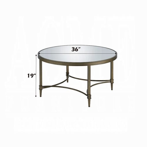 Aditya Mirrored & Antique Brass Coffee Table - Image 7