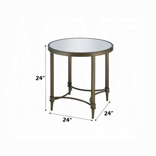 Aditya Mirrored & Antique Brass End Table - Image 6