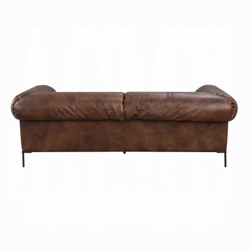 Jaron Mocha Top Grain Leather Sofa - Image 5