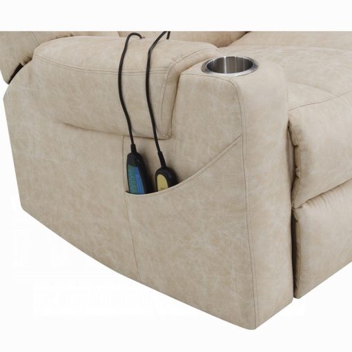 Nairi Ivory Leather Aire Power Recliner with Lift & Heating & Massage - Image 12