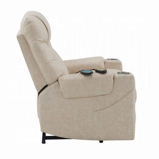 Nairi Ivory Leather Aire Power Recliner with Lift & Heating & Massage - Image 4