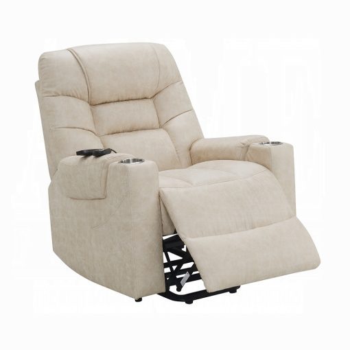 Nairi Ivory Leather Aire Power Recliner with Lift & Heating & Massage - Image 7