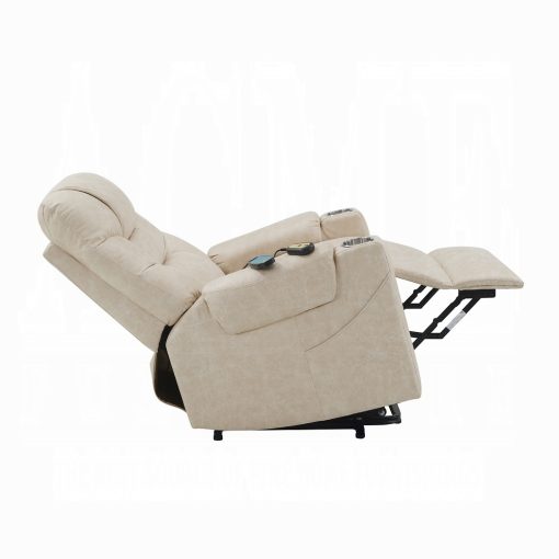 Nairi Ivory Leather Aire Power Recliner with Lift & Heating & Massage - Image 8