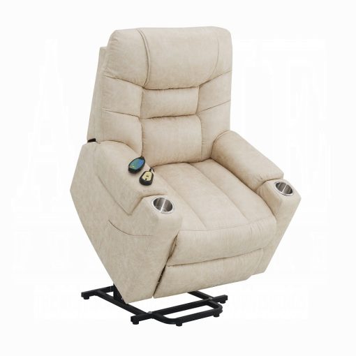 Nairi Ivory Leather Aire Power Recliner with Lift & Heating & Massage - Image 9