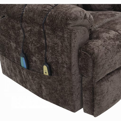 Pacay Brown Chenille Power Recliner with Lift & Heating & Massage - Image 11