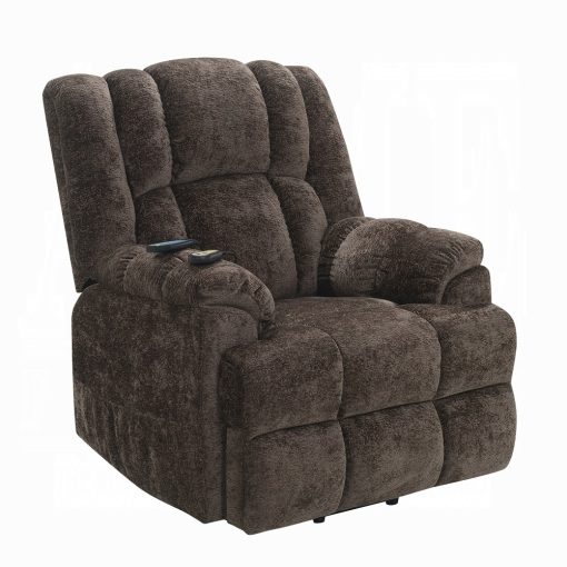 Pacay Brown Chenille Power Recliner with Lift & Heating & Massage - Image 2