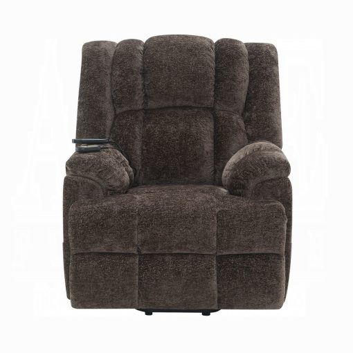 Pacay Brown Chenille Power Recliner with Lift & Heating & Massage - Image 3