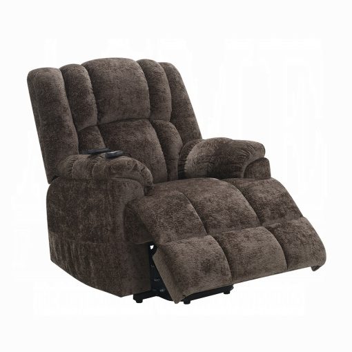 Pacay Brown Chenille Power Recliner with Lift & Heating & Massage - Image 6