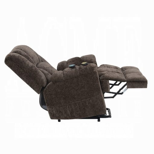 Pacay Brown Chenille Power Recliner with Lift & Heating & Massage - Image 7