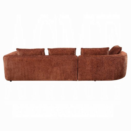 Aceso Contemporary Brown Chenille Sectional Sofa with 4 Pillows - Image 5