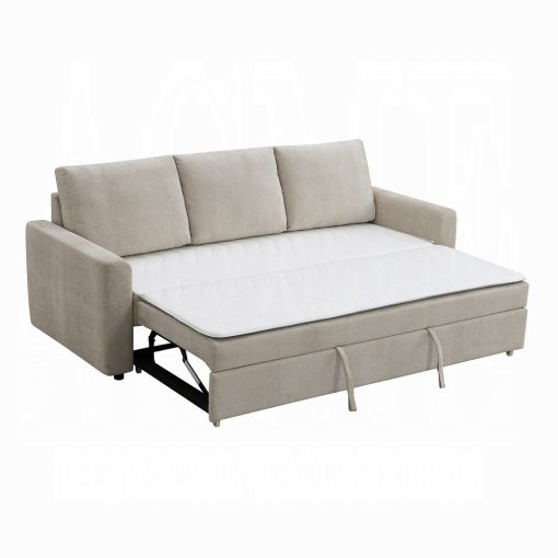 Leira Beige Linen Sofa with Sleeper - Image 2