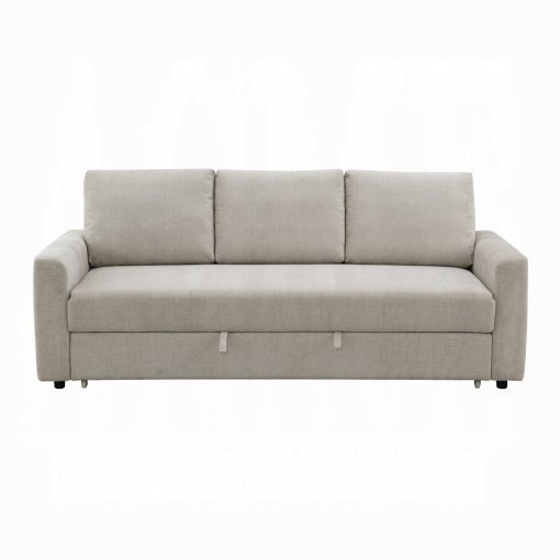 Leira Beige Linen Sofa with Sleeper - Image 3