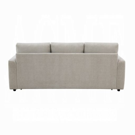 Leira Beige Linen Sofa with Sleeper - Image 4