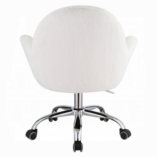 Jago White Lapin & Chrome Office Chair - Image 5