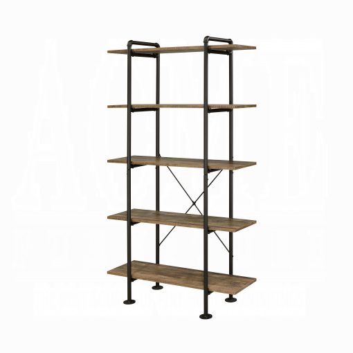 Nefo Rustic Oak & Black Bookshelf - Image 2