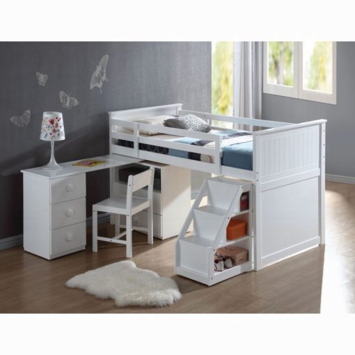 Acme Wyatt Twin Loft White Bed Set - Image 2