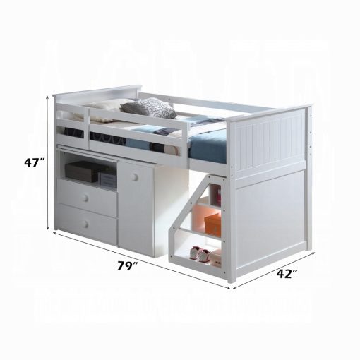 Acme Wyatt Twin Loft White Bed Set - Image 4