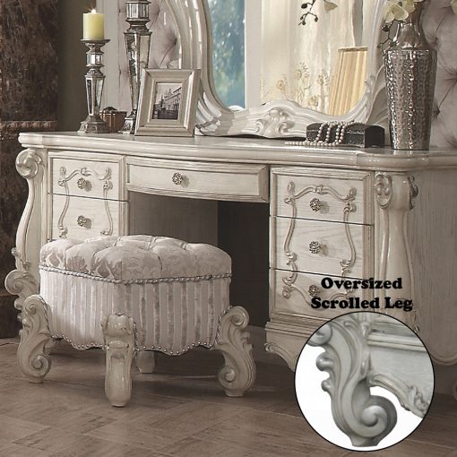 Acme Versailles Bone White Vanity Desk - Image 2