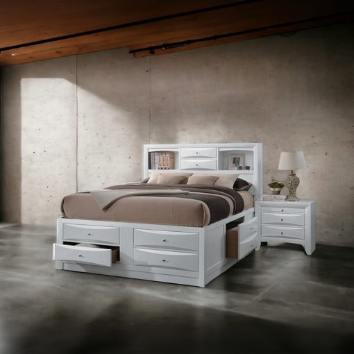 Acme Ireland White Bed with Storage - Image 4