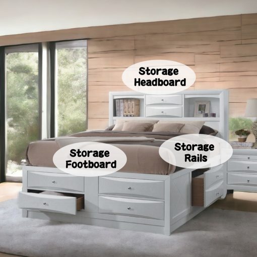 Acme Ireland White Bed with Storage - Image 10