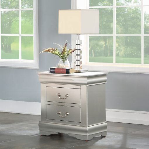 Acme Louis Philippe III Platinum Nightstand