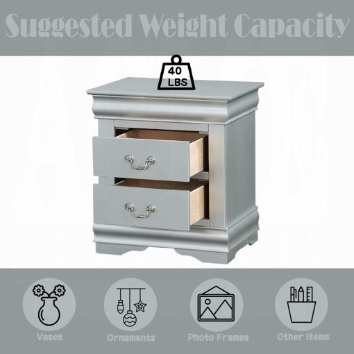 Acme Louis Philippe III Platinum Nightstand - Image 13