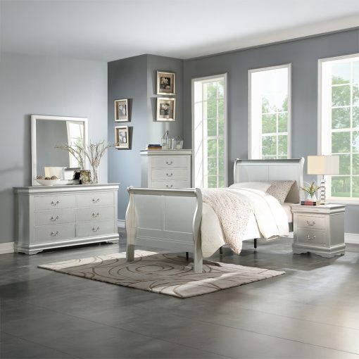 Acme Louis Philippe III Platinum Nightstand - Image 4
