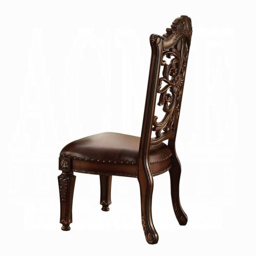 Acme Vendome Brown Synthetic Leather & Cherry Side Chair - Set of 2 - Image 2