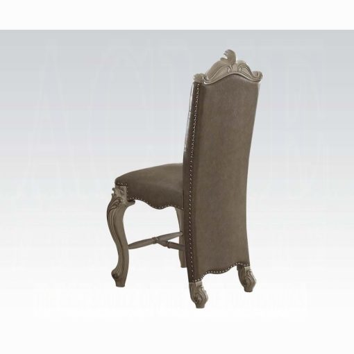 Acme Versailles Synthetic Leather & Bone White Counter Height Chair - Set of 2