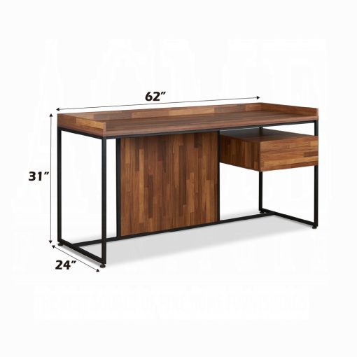 Acme Sara Walnut & Sandy Black Writing Desk - Image 6