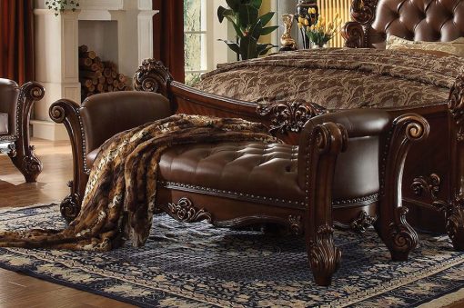 Acme Vendome Cherry Synthetic Leather & Cherry Bench
