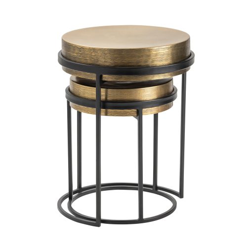 Crestview Hudson Textured Brass Nesting Tables - Image 2