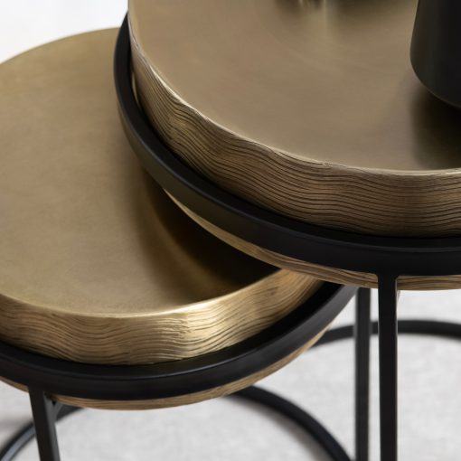 Crestview Hudson Textured Brass Nesting Tables - Image 6