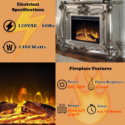Acme Versailles Composite Wood Fireplace - Image 9