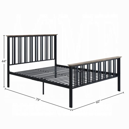 Acme Zudora Antique Oak & Black Full Bed - Image 5