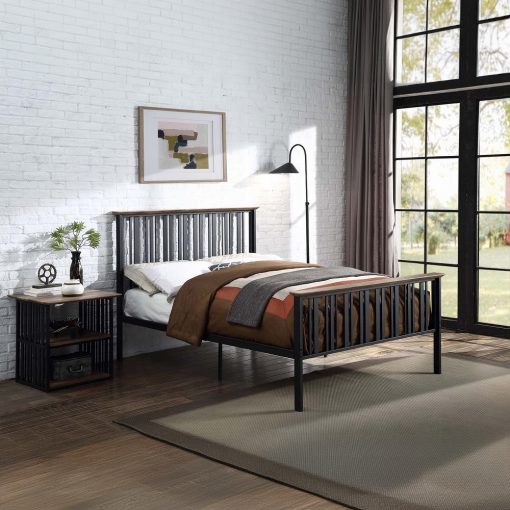Acme Zudora Antique Oak & Black Full Bed - Image 2