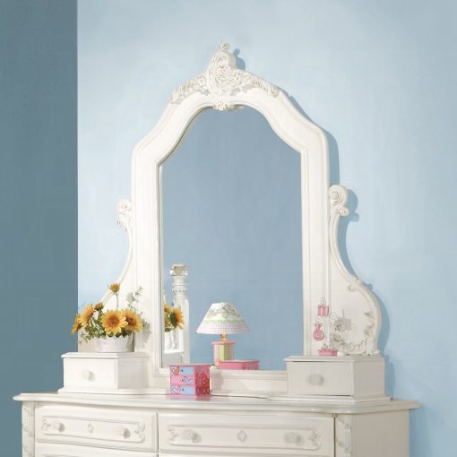 Acme Pearl White Composite Wood Mirror