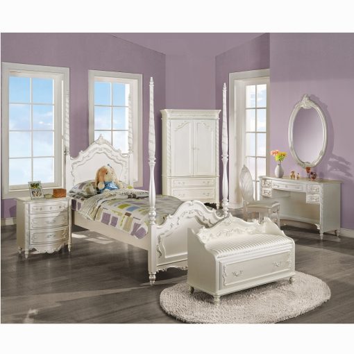 Acme Pearl White Bench with Storage - Image 2